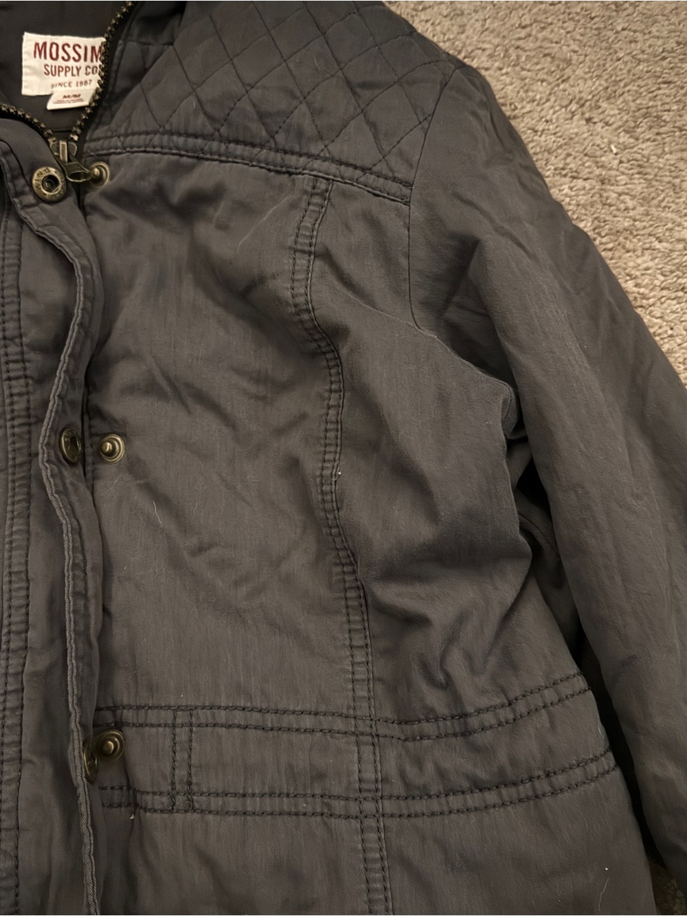 Mossimo Supply Co. Hooded Utility Jacket Winter Charcoal - Picture 7 of 16